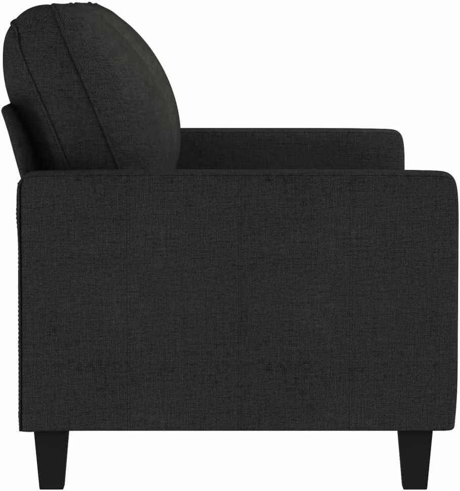 Dvivietė sofa, juodos spalvos, 140cm, audinys
