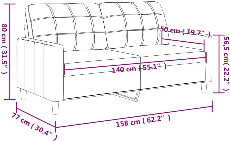 Dvivietė sofa, juodos spalvos, 140cm, dirbtinė oda