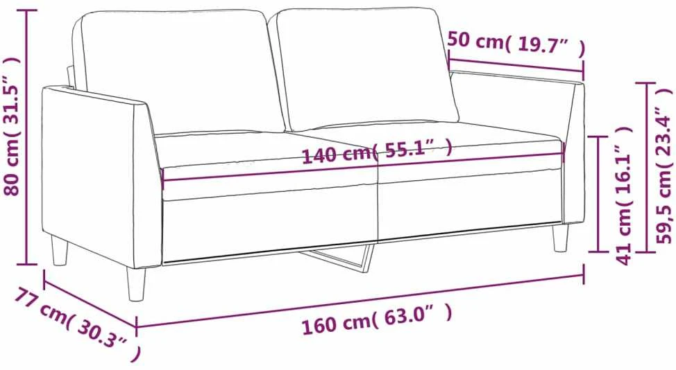 Dvivietė sofa, juodos spalvos, 140cm, dirbtinė oda