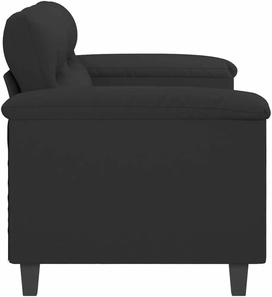 Dvivietė sofa, juodos spalvos, 140cm, mikropluošto audinys