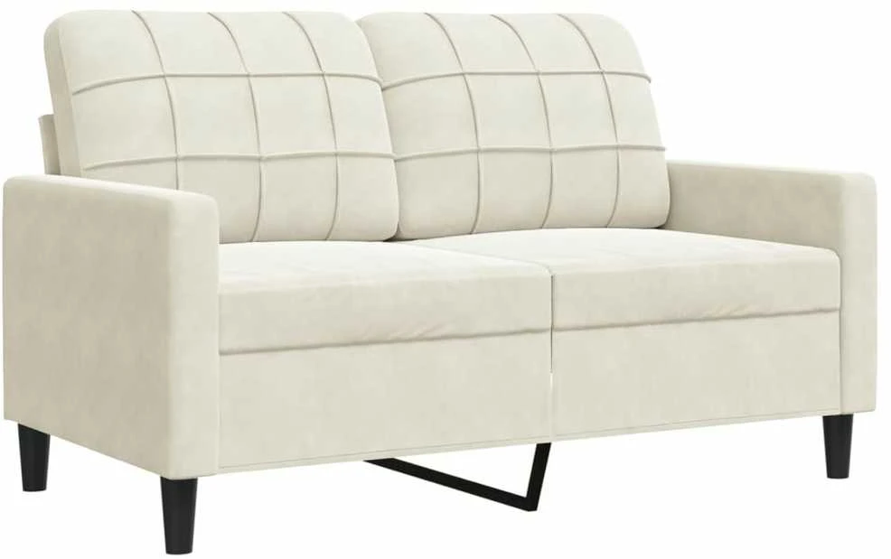 Dvivietė sofa, kreminės spalvos, 120cm, aksomas