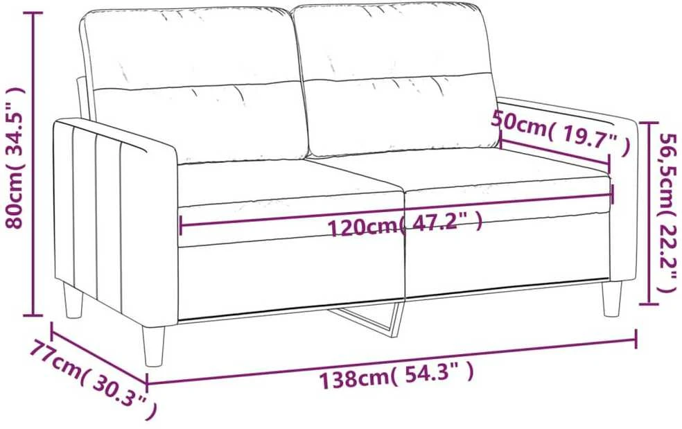 Dvivietė sofa, kreminės spalvos, 120cm, audinys
