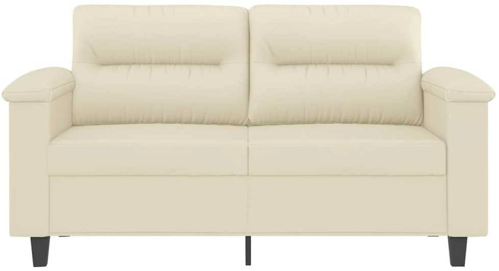 Dvivietė sofa, kreminės spalvos, 120cm, dirbtinė oda