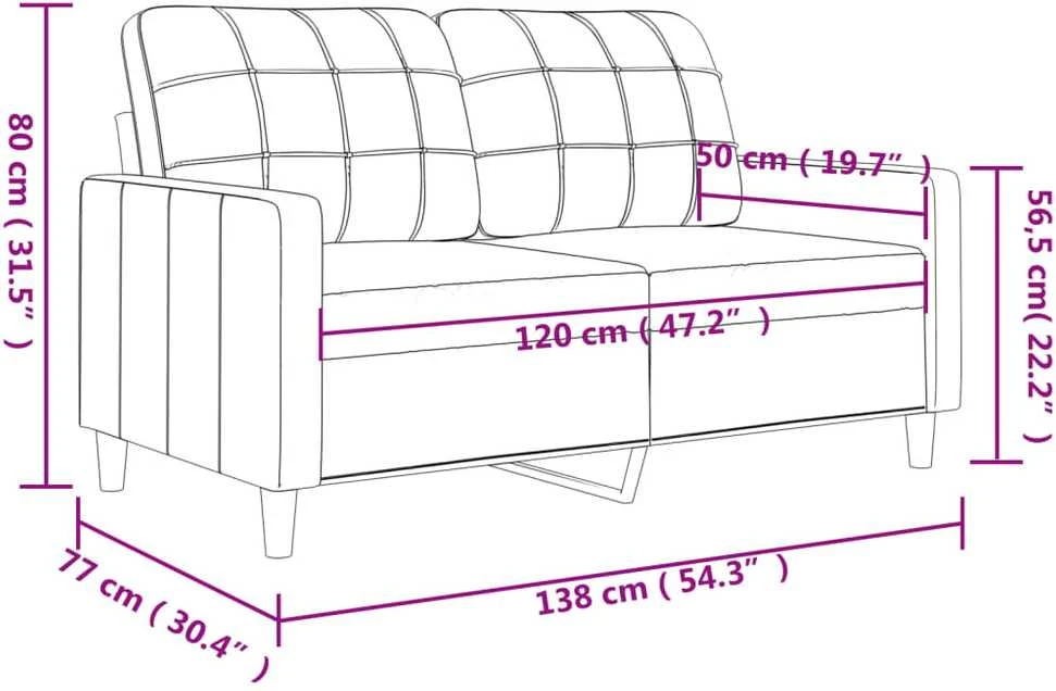 Dvivietė sofa, kreminės spalvos, 120cm, audinys