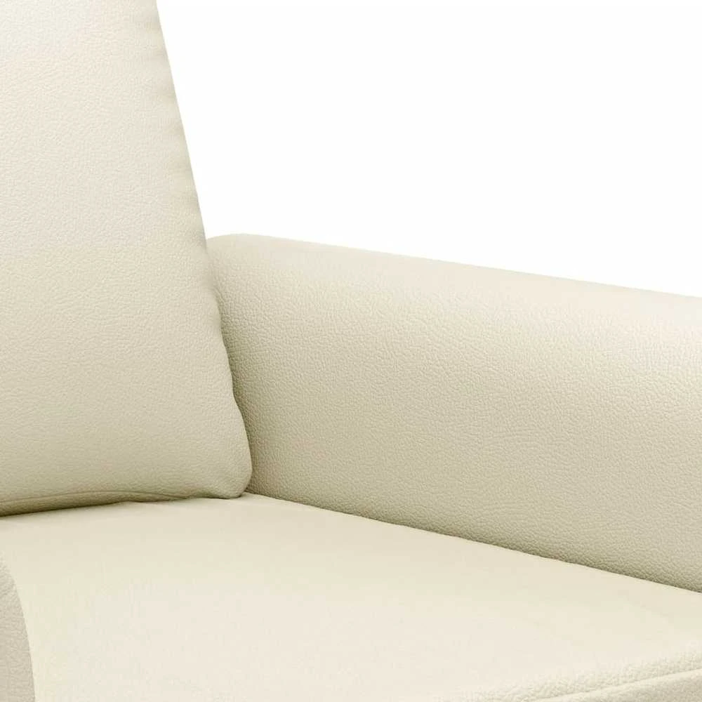 Dvivietė sofa, kreminės spalvos, 140cm, dirbtinė oda