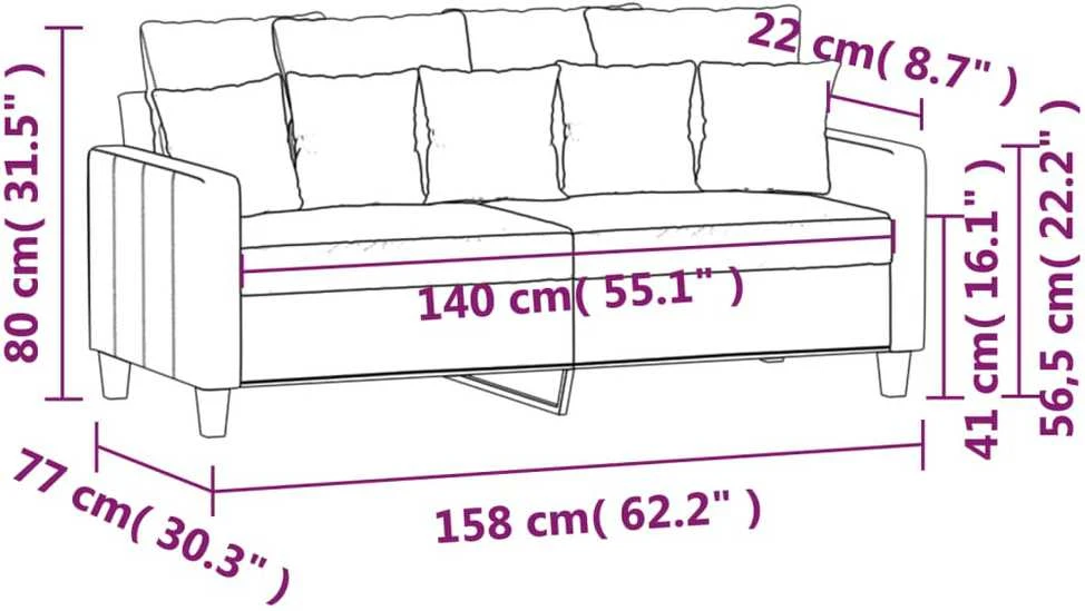 Dvivietė sofa, kreminės spalvos, 140cm, audinys