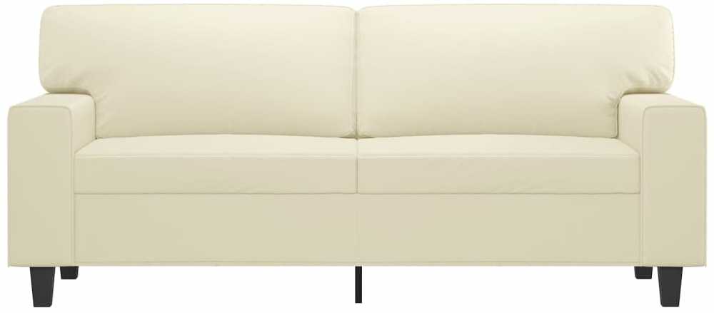 Dvivietė sofa, kreminės spalvos, 140cm, dirbtinė oda