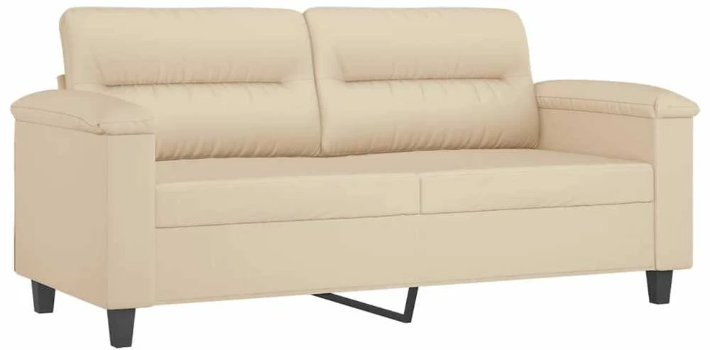 Dvivietė sofa, kreminės spalvos, 140cm, mikropluošto audinys