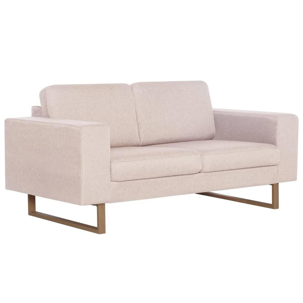 Dvivietė sofa, kreminės spalvos, audinys