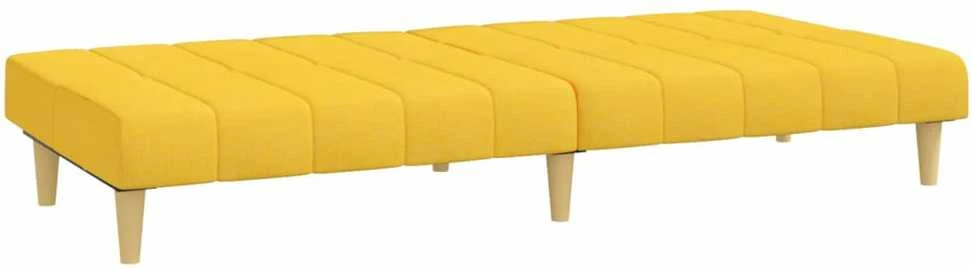 Dvivietė sofa-lova, geltonos spalvos, audinys