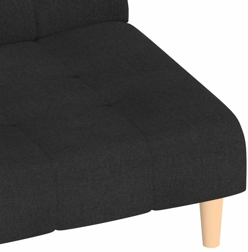 Dvivietė sofa-lova, juodos spalvos, audinys