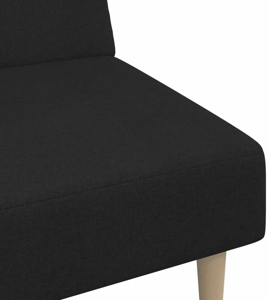 Dvivietė sofa-lova, juodos spalvos, audinys