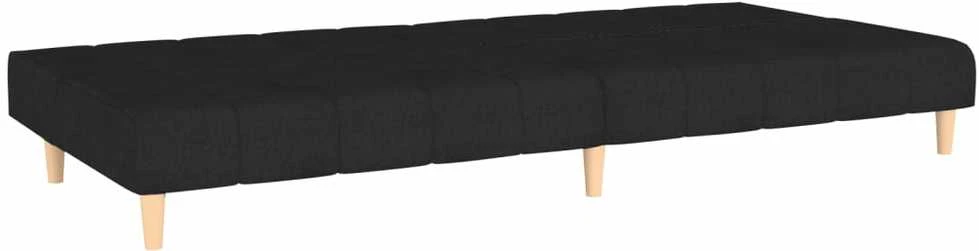 Dvivietė sofa-lova, juodos spalvos, audinys