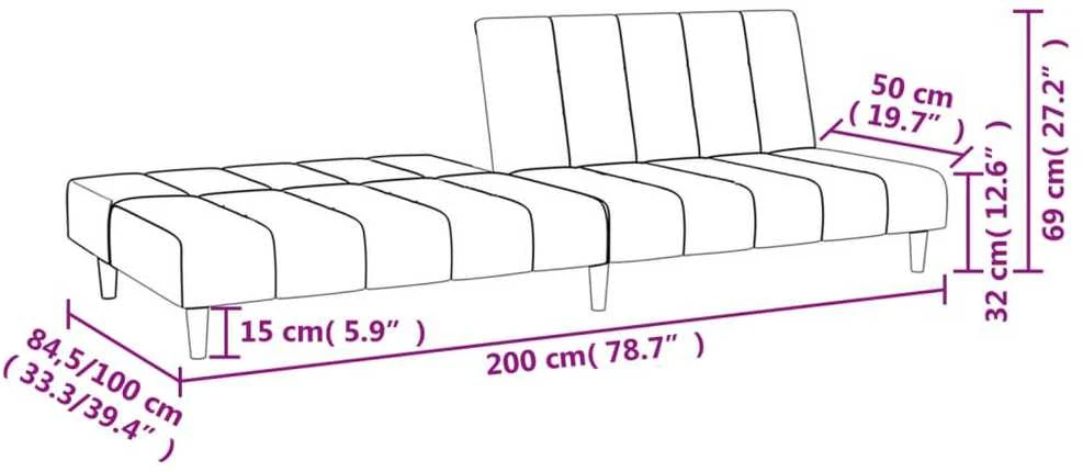 Dvivietė sofa-lova, juodos spalvos, audinys