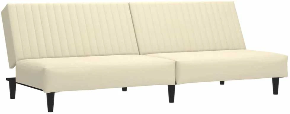Dvivietė sofa-lova, kreminės spalvos, aksomas