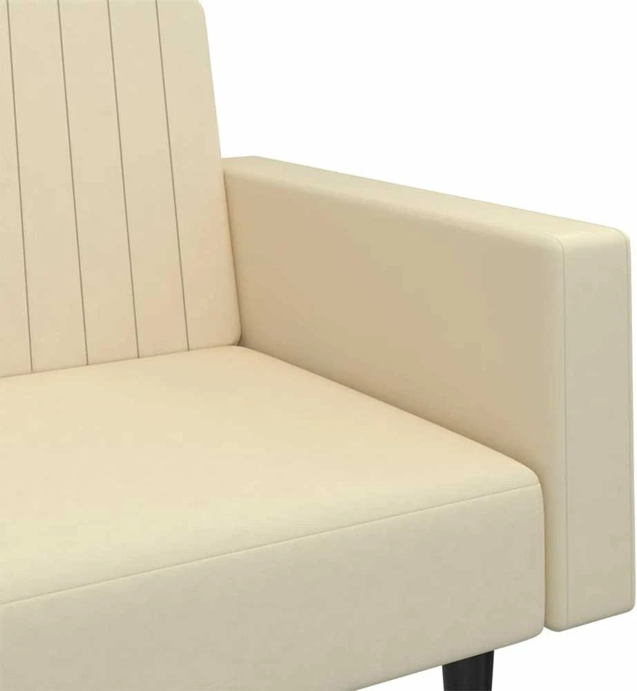 Dvivietė sofa-lova, kreminės spalvos, aksomas