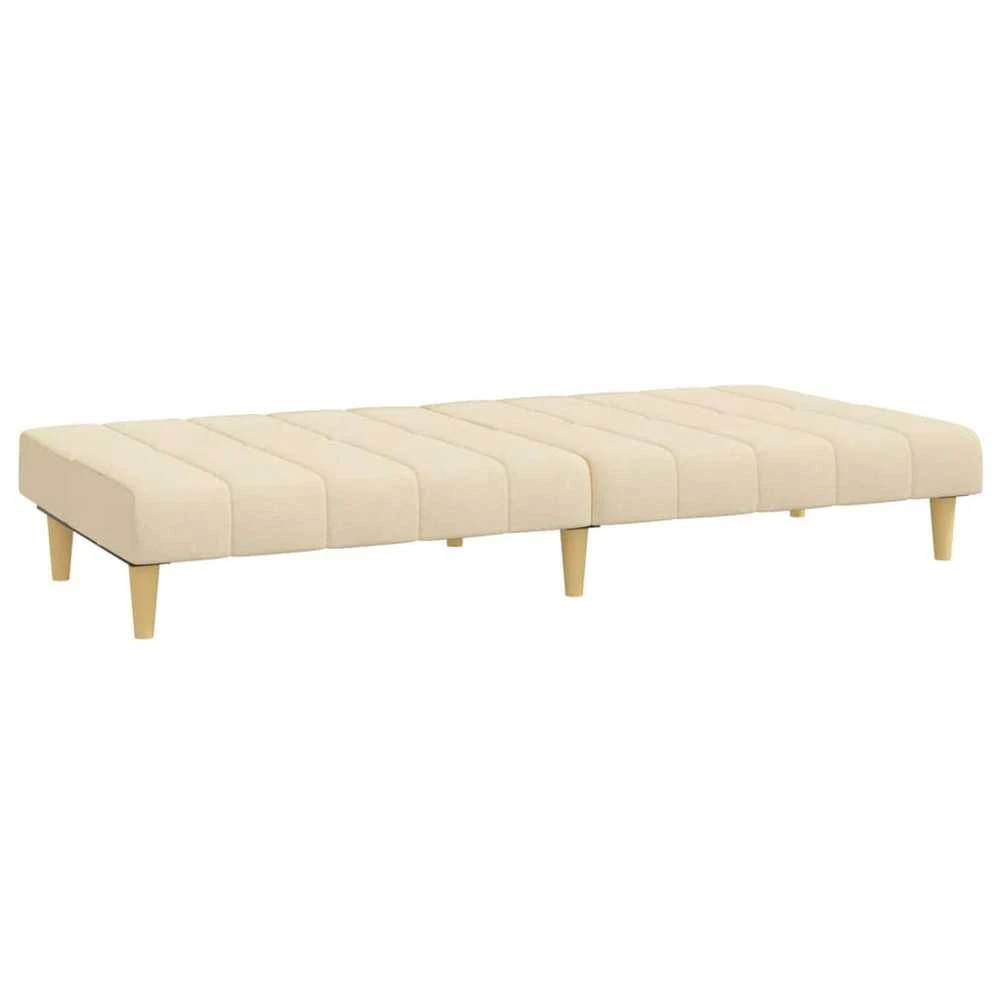 Dvivietė sofa-lova, kreminės spalvos, audinys