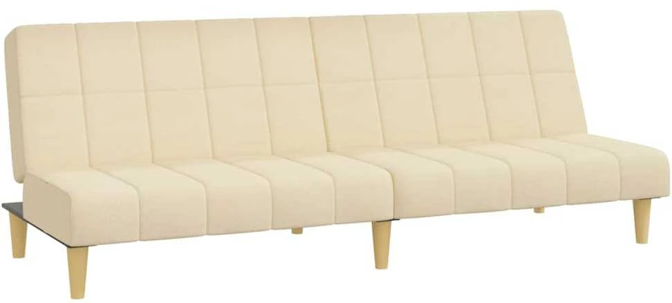 Dvivietė sofa-lova, kreminės spalvos, audinys