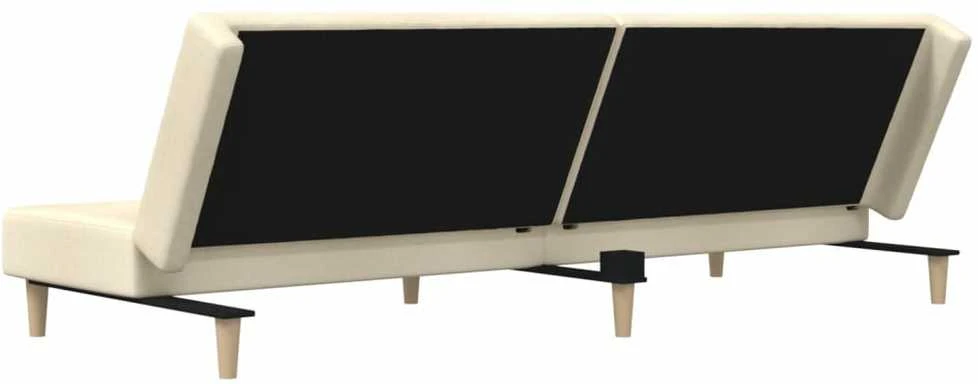 Dvivietė sofa-lova, kreminės spalvos, audinys