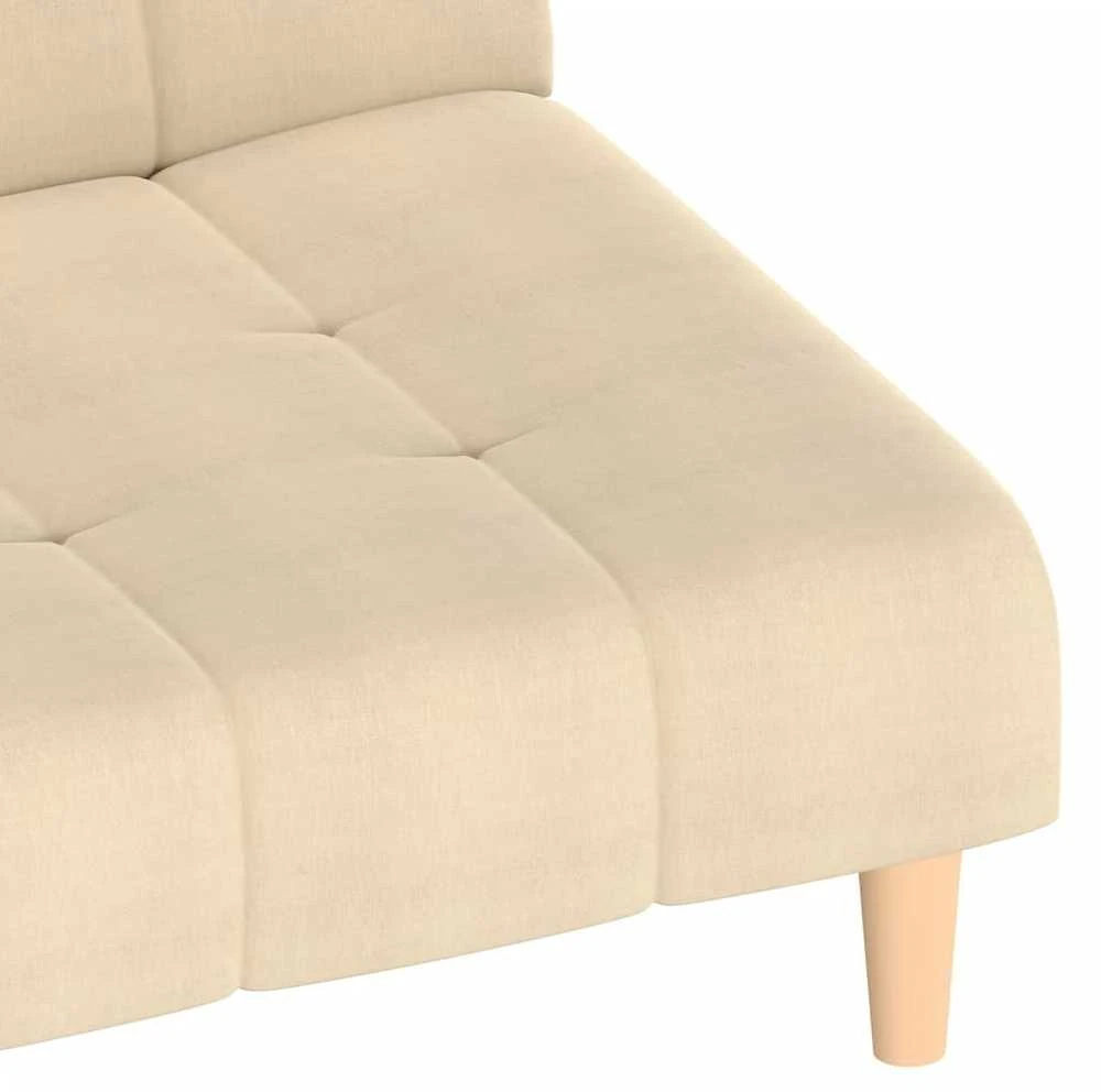 Dvivietė sofa-lova, kreminės spalvos, audinys