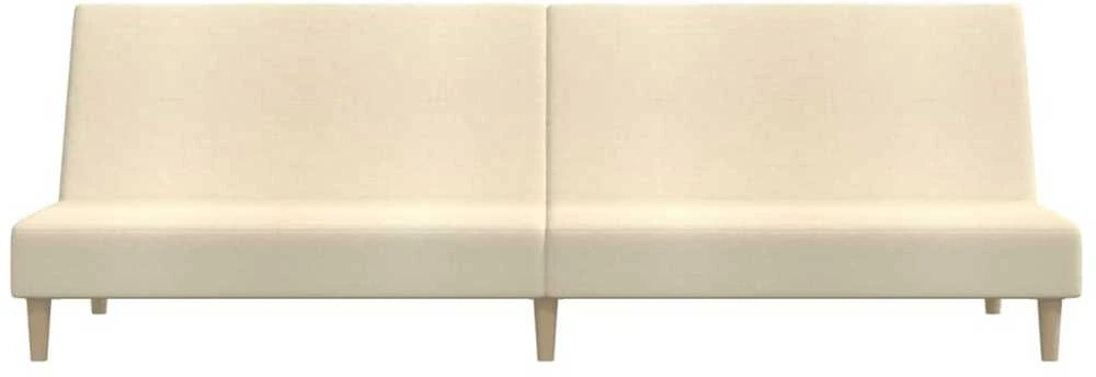 Dvivietė sofa-lova, kreminės spalvos, audinys