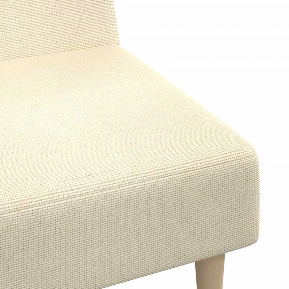 Dvivietė sofa-lova, kreminės spalvos, audinys