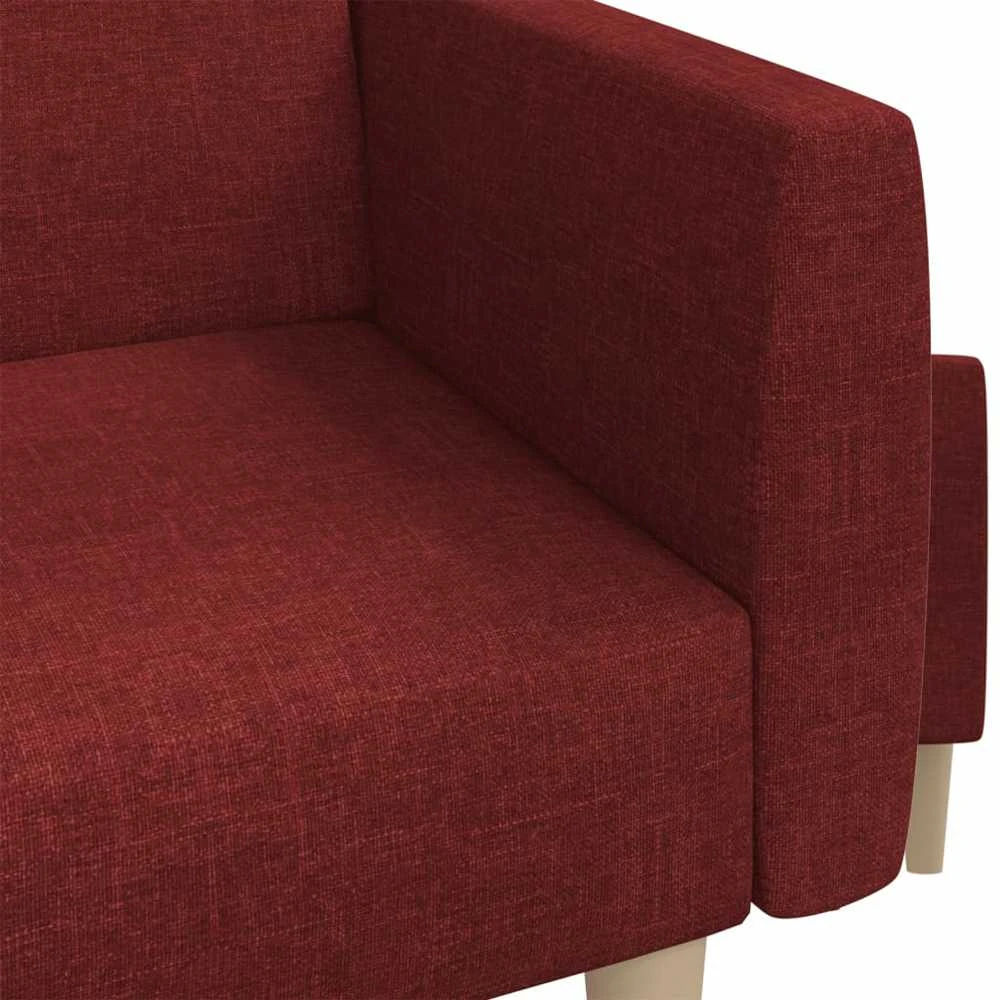 Dvivietė sofa-lova, raudonojo vyno spalvos, audinys