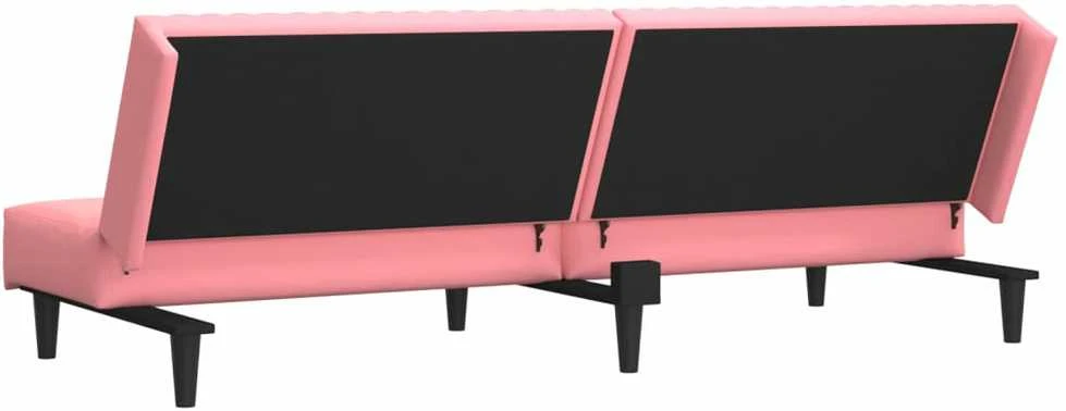 Dvivietė sofa-lova, rožinės spalvos, aksomas