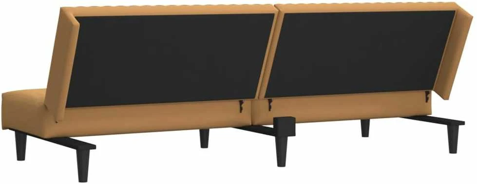 Dvivietė sofa-lova, rudos spalvos, aksomas