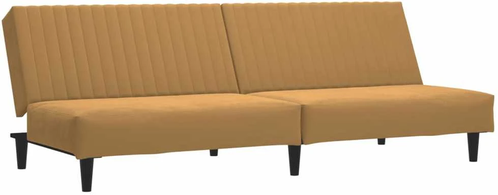 Dvivietė sofa-lova, rudos spalvos, aksomas