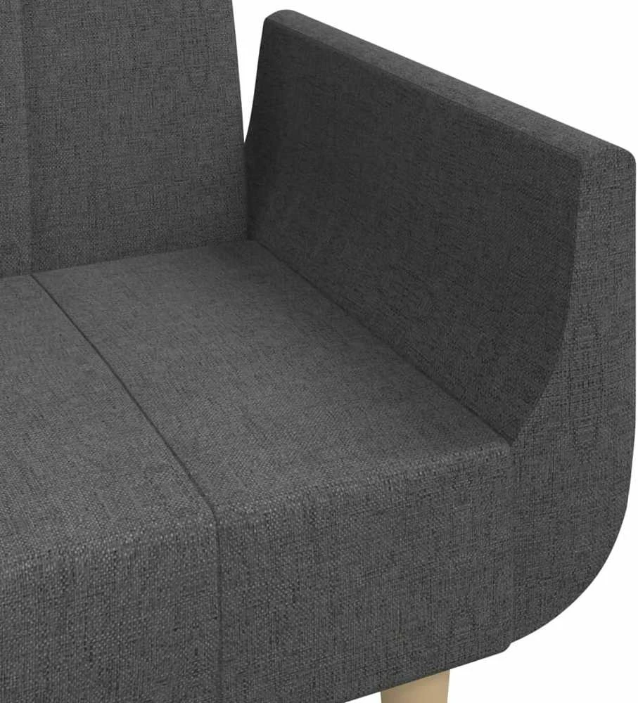 Dvivietė sofa-lova su dvejomis pagalvėmis, pilka, audinys