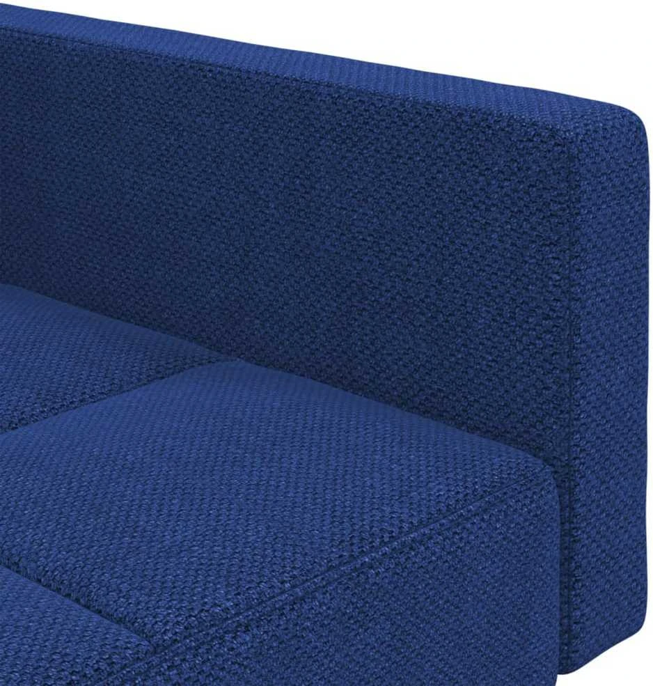Dvivietė sofa-lova su dvejomis pagalvėmis, mėlyna, audinys