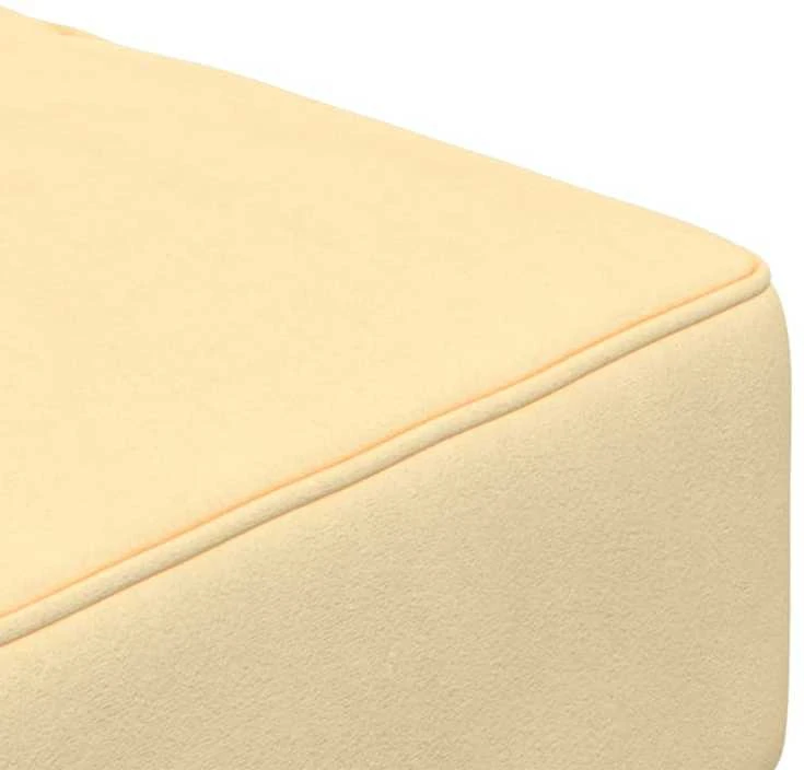 Dvivietė sofa-lova su dvejomis pagalvėmis, kreminė, aksomas