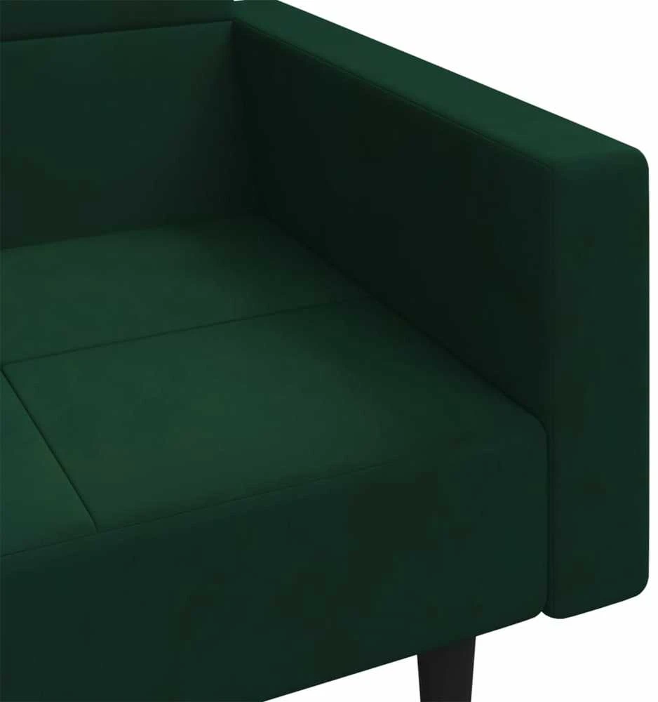 Dvivietė sofa-lova su dvejomis pagalvėmis, žalia, aksomas