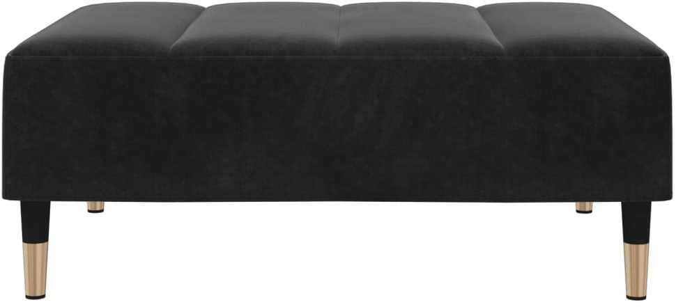 Dvivietė sofa-lova su pakoja, juodos spalvos, aksomas