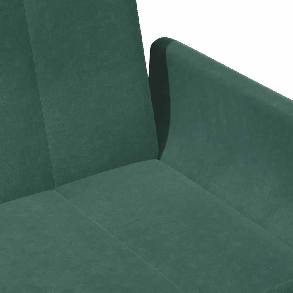 Dvivietė sofa-lova su pakoja, tamsiai žalios spalvos, aksomas