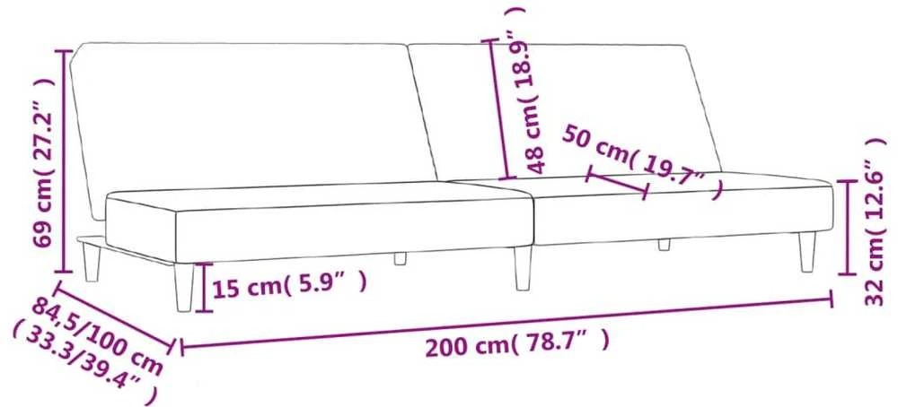 Dvivietė sofa-lova, šviesiai pilkos spalvos, audinys