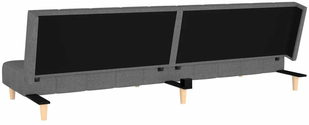 Dvivietė sofa-lova, šviesiai pilkos spalvos, audinys