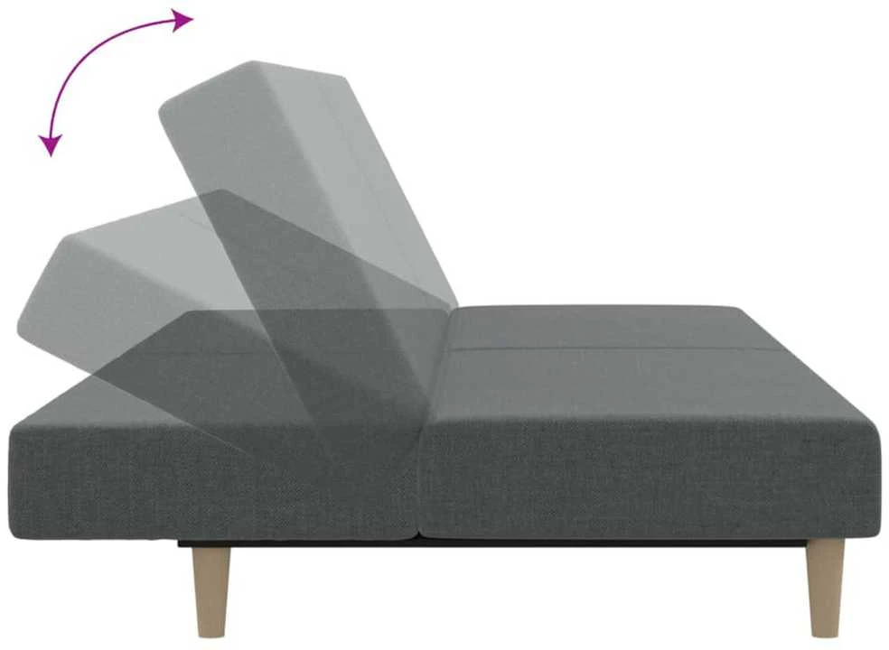 Dvivietė sofa-lova, šviesiai pilkos spalvos, audinys