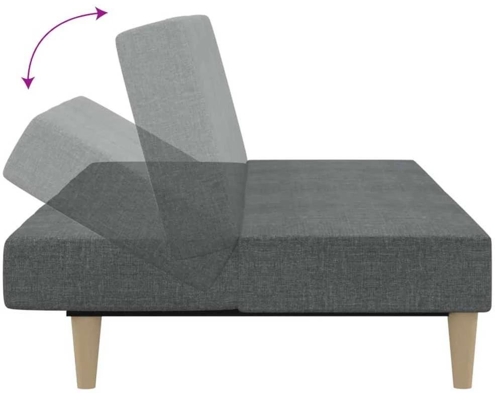 Dvivietė sofa-lova, šviesiai pilkos spalvos, audinys