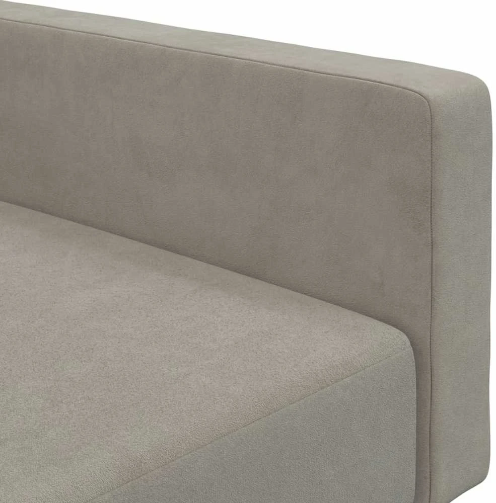 Dvivietė sofa-lova, šviesiai pilkos spalvos, aksomas