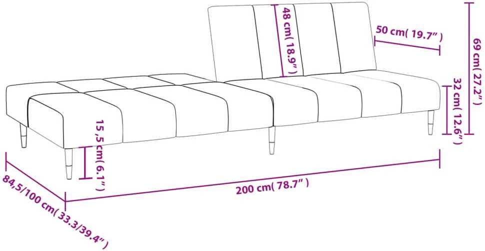 Dvivietė sofa-lova, šviesiai pilkos spalvos, aksomas