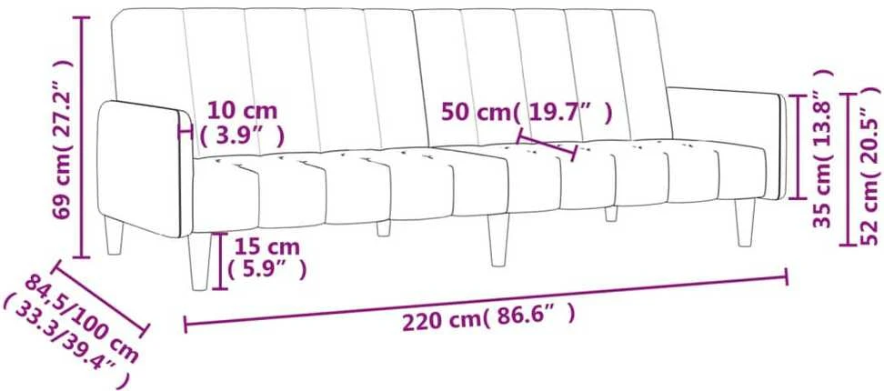 Dvivietė sofa-lova, šviesiai pilkos spalvos, audinys