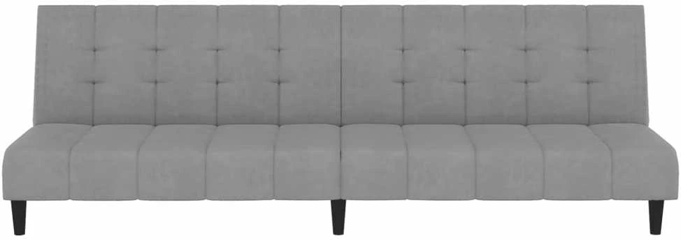 Dvivietė sofa-lova, šviesiai pilkos spalvos, aksomas