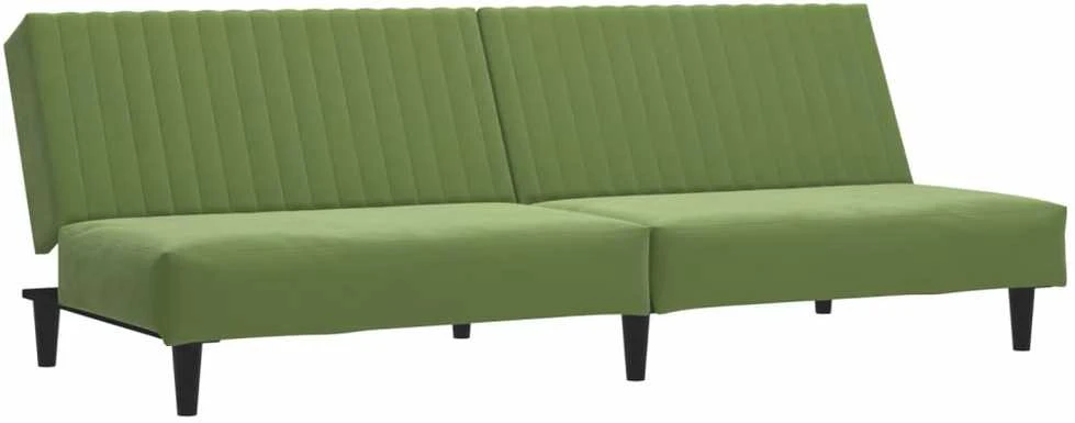 Dvivietė sofa-lova, šviesiai žalios spalvos, aksomas
