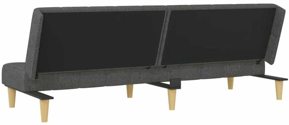 Dvivietė sofa-lova, tamsiai pilkos spalvos, audinys