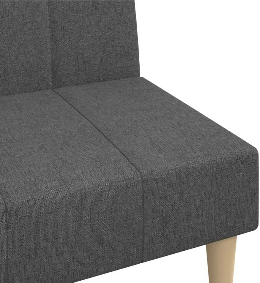 Dvivietė sofa-lova, tamsiai pilkos spalvos, audinys