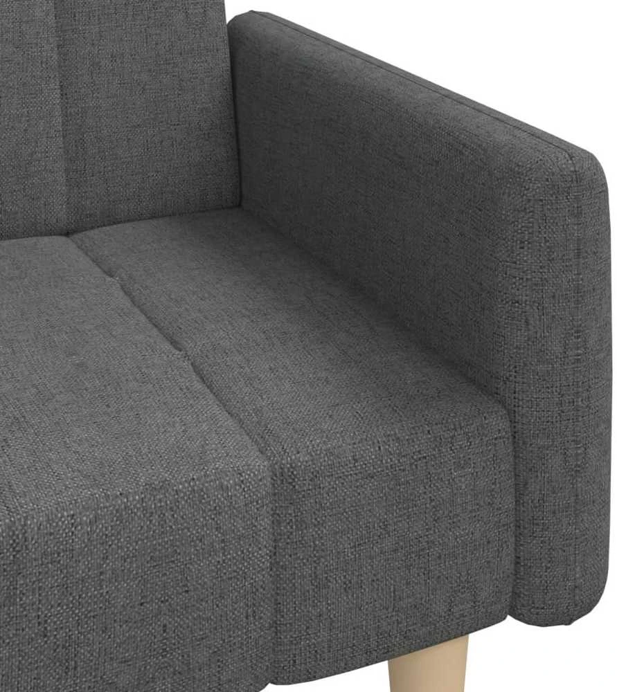 Dvivietė sofa-lova, tamsiai pilkos spalvos, audinys
