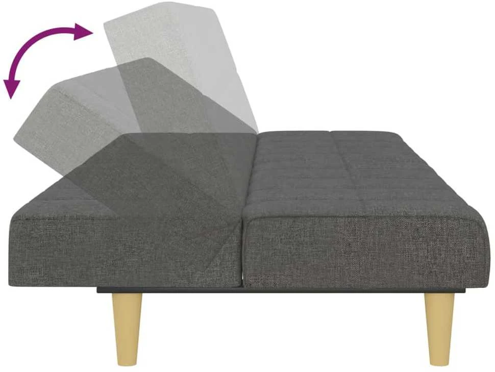 Dvivietė sofa-lova, tamsiai pilkos spalvos, audinys