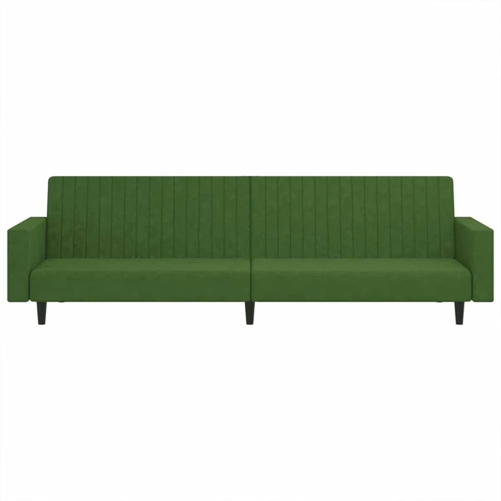 Dvivietė sofa-lova, tamsiai žalios spalvos, aksomas